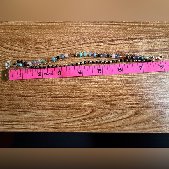 Multicolor Beaded Gold Bracelet - Picture 3 of 4